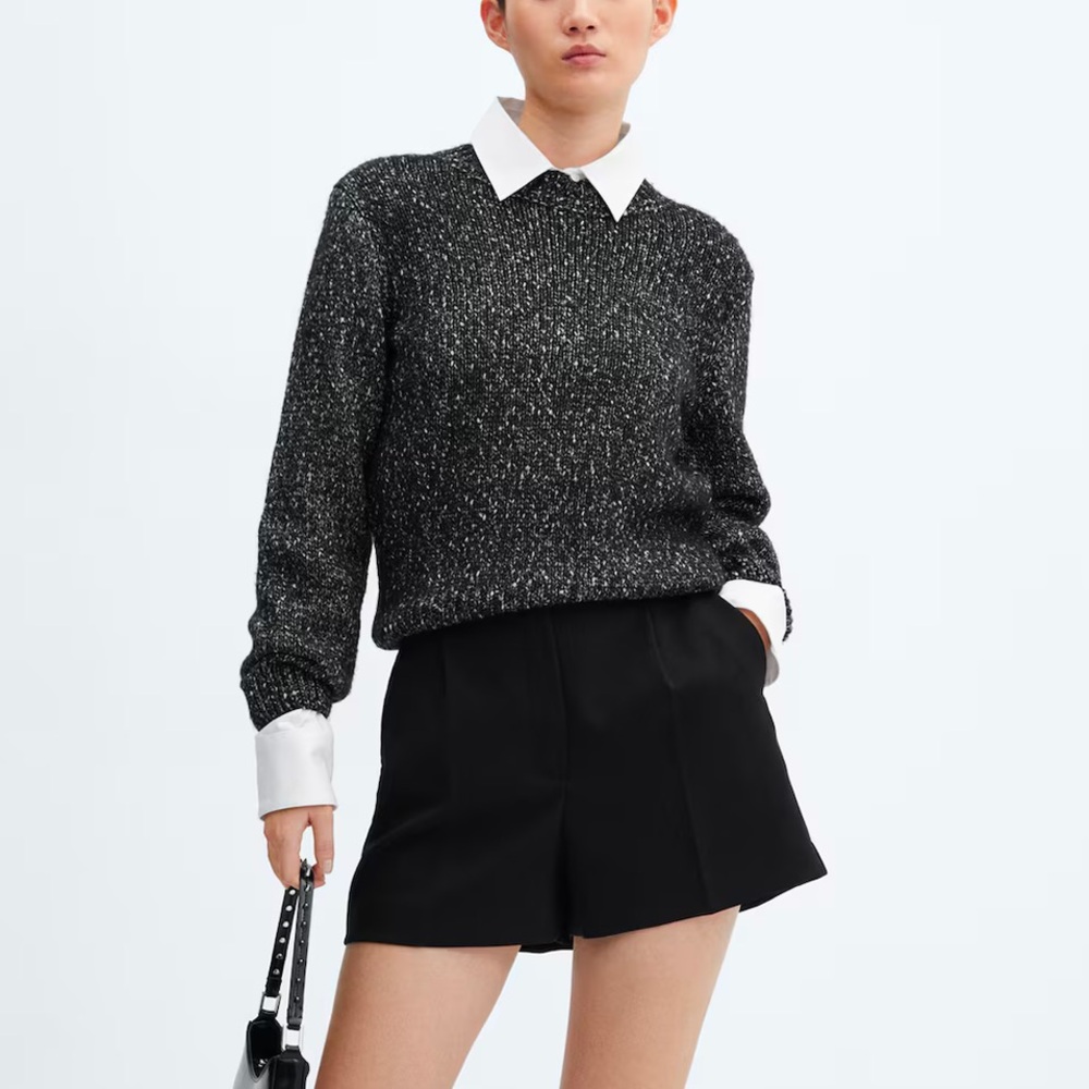 MNG Mango CREWNECK LUREX SWEATER Size Small